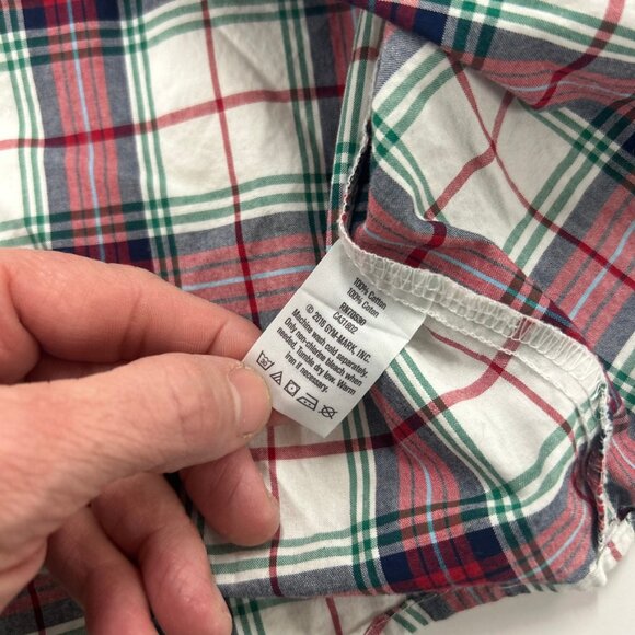 0401 Crazy 8 Kids Plaid Button Down Shirt – Red/Green | Long Sleeve | Size 5T - Picture 6 of 7